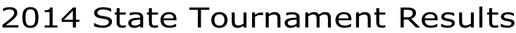 2014 State Tournament Results